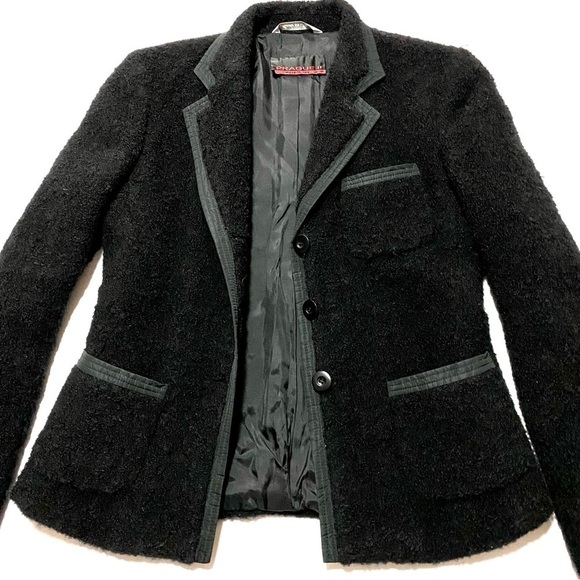 Prague II Italian Black Tuxedo Blazer Jacket Size 6 Sherpa Business Casual - Picture 8 of 16